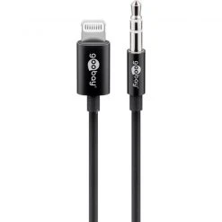 Lautsprecherkabel Goobay Apple Lightning Audioanschlusskabel (3,5mm) (schwarz, 1 Meter)